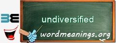 WordMeaning blackboard for undiversified